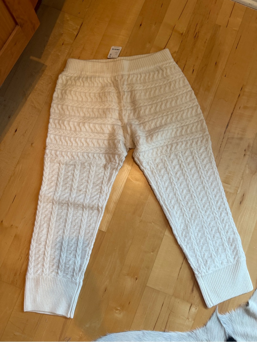 Free People Cable Knit Cream Jogger Pants
